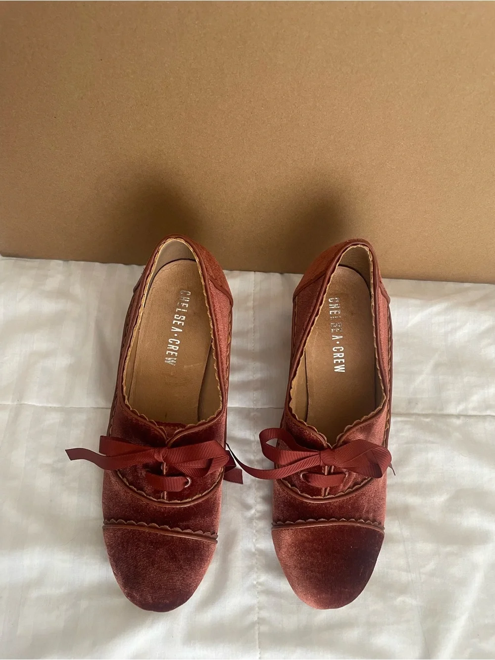 chelsea crew rust Velvet Ribbon Tie Mary Jane’s